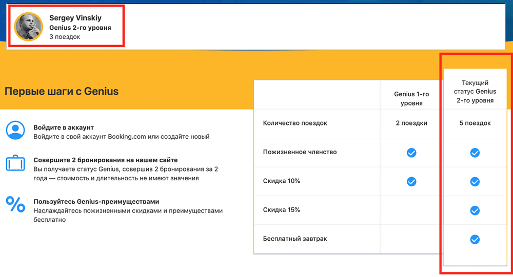 Скидка Booking genius путешественник