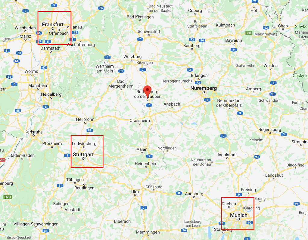 Ротенбург на карте