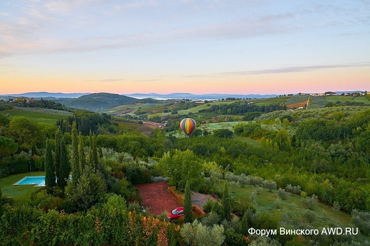 Полет на воздушном шаре над Тосканой