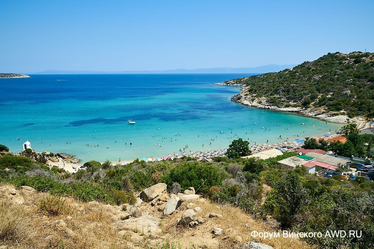 Пляж Климатария на юге Ситонии Халкидики