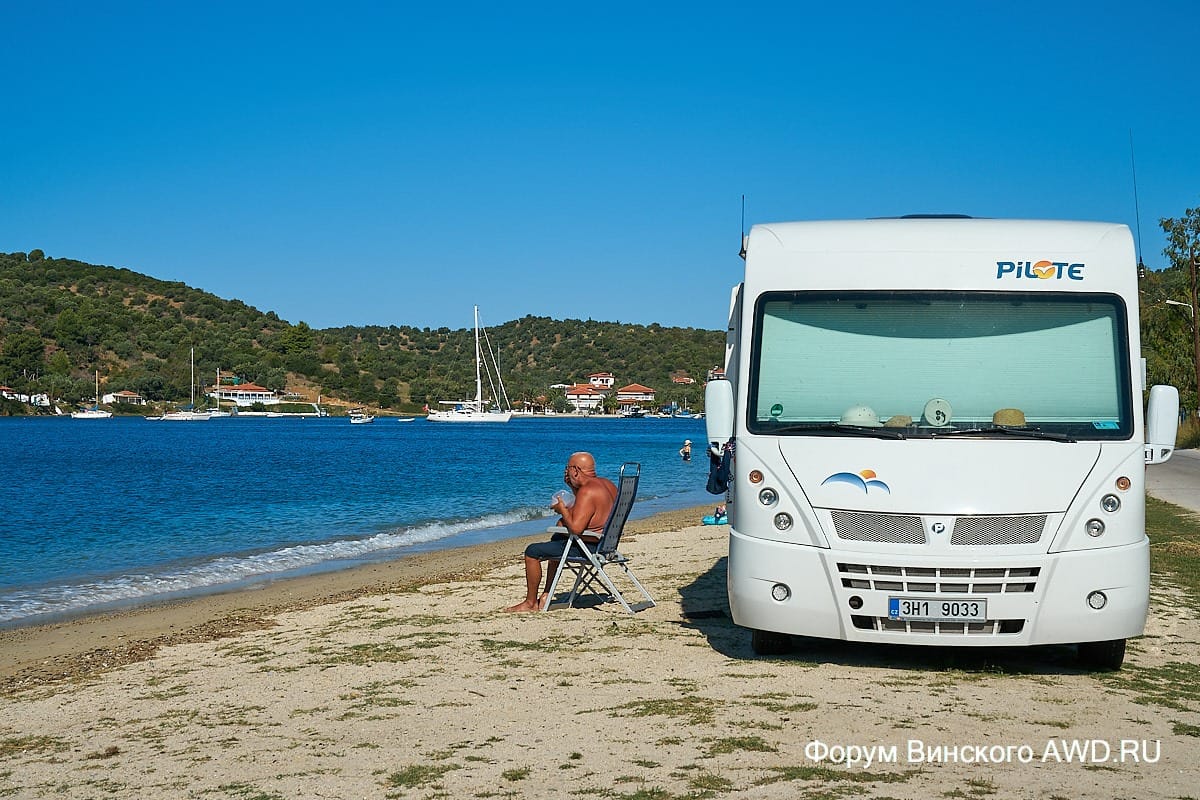Дикий кемпинг в Порто Куфо Ситония