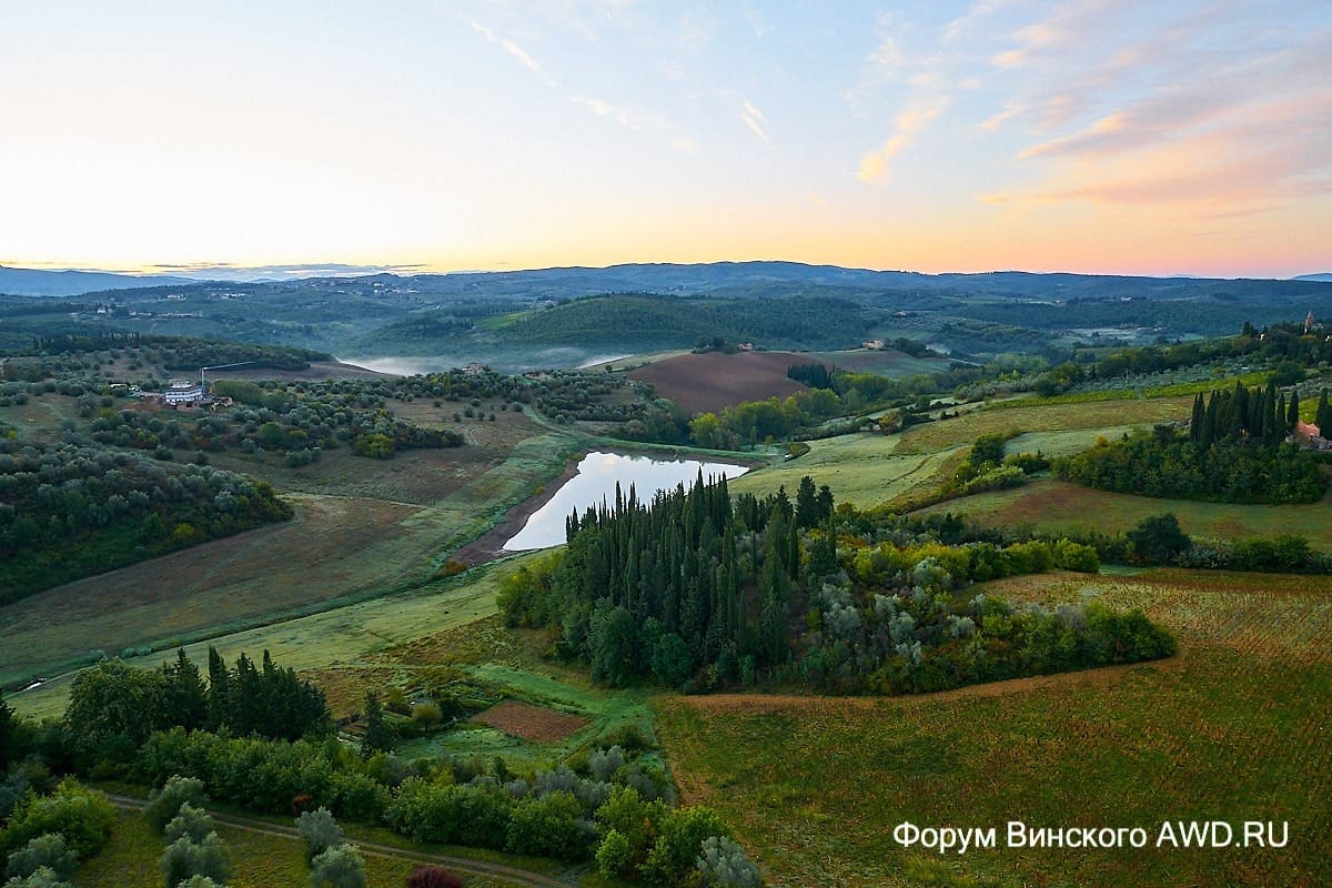 На воздушном шаре над долиной Кьянти в Тоскане