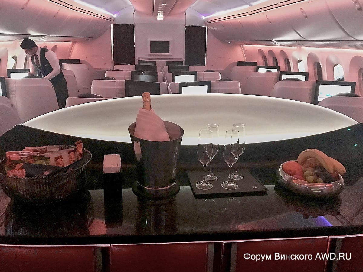 Бизнес класс в Боинг 787 Qatar Airways