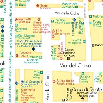 Карта шоппинга во Флоренции