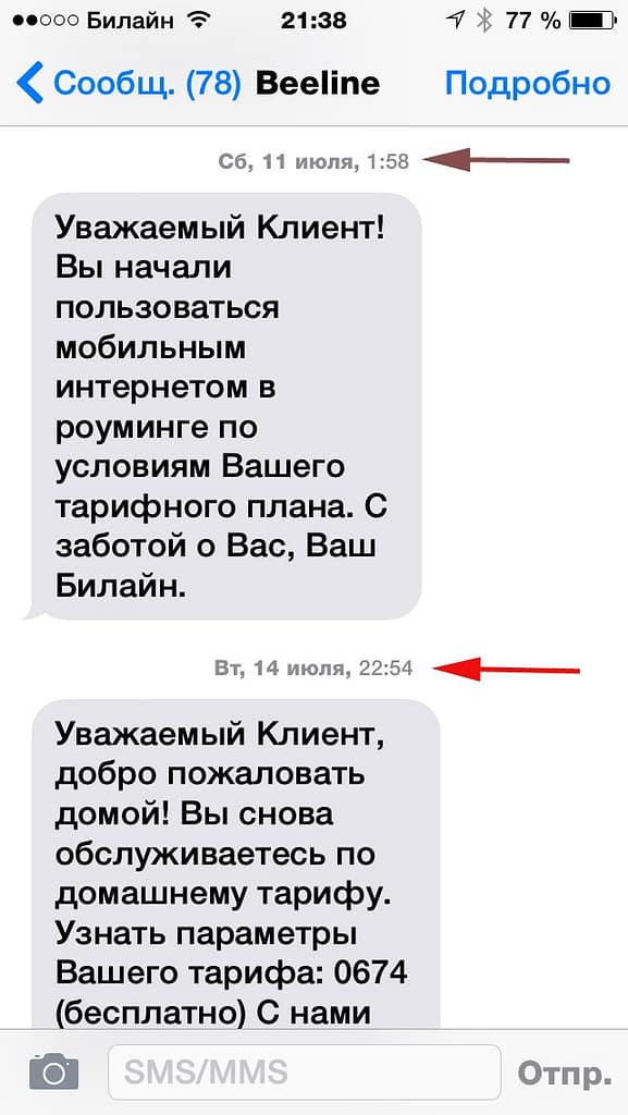 Интернет в роуминге от Билайн