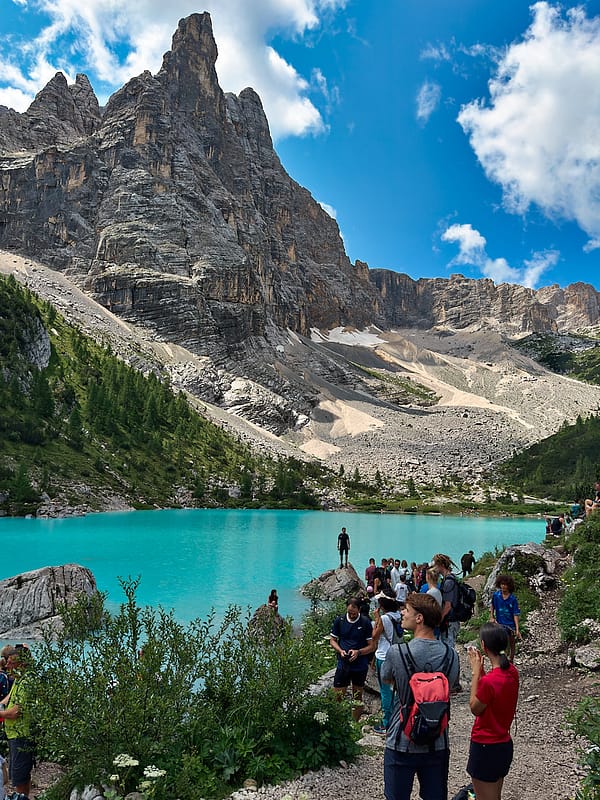 Lake Sorapis in the Dolomites