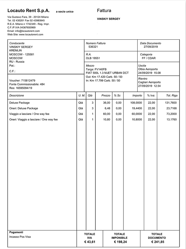 Аренда авто Сардиния