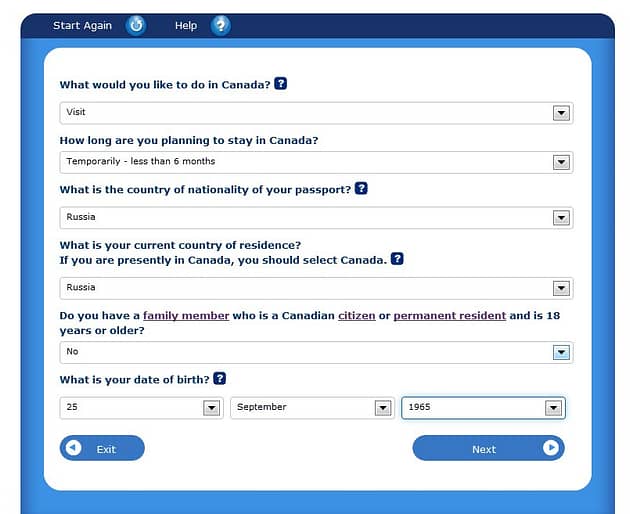 Канадская виза онлайн
