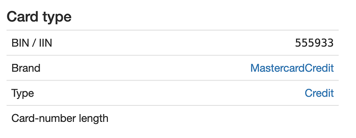 Проверка карты по бин