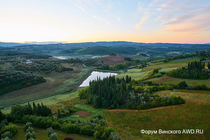На воздушном шаре над долиной Кьянти в Тоскане