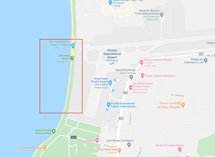 Пляж на Пхукете где садятся самолеты