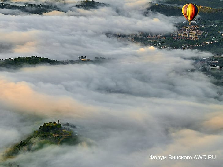 Полет на воздушном шаре над Тосканой