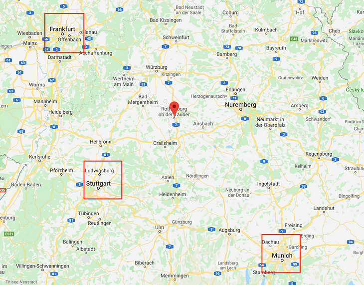 Ротенбург на карте