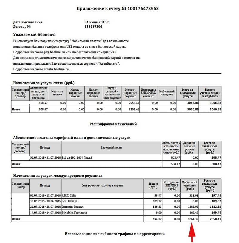 Интернет в роуминге от Билайн