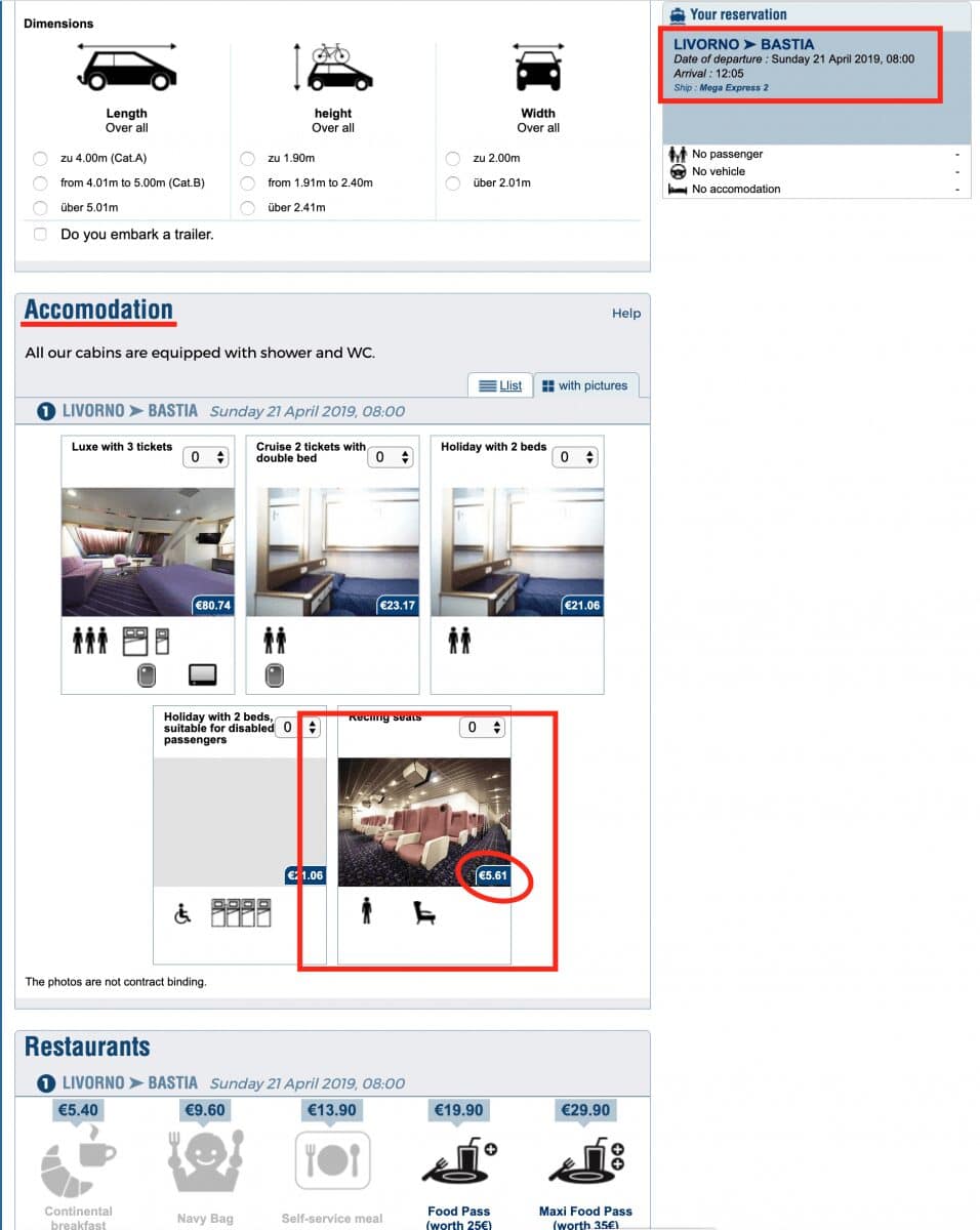 Паром из Ливорно в Бастию