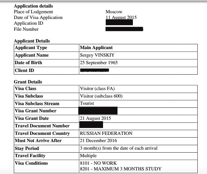 Получение визы в Австралию