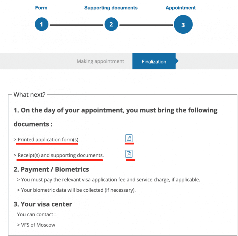 Анкета на визу во Францию