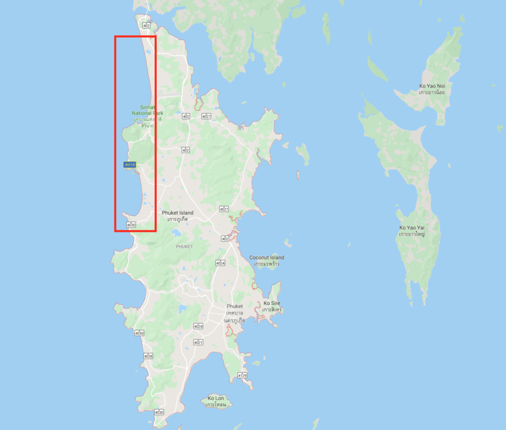 Чистые пляжи Пхукета карта